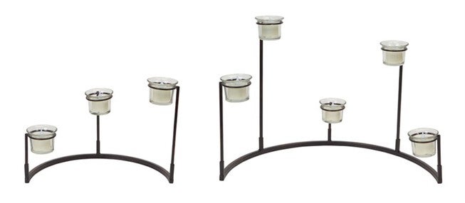 Multi-Level Votive Candle Holder Stand (Set of 4) 12 inchesH, 8.25 inchesH Metal/Glass, BLACK, alternate image number null