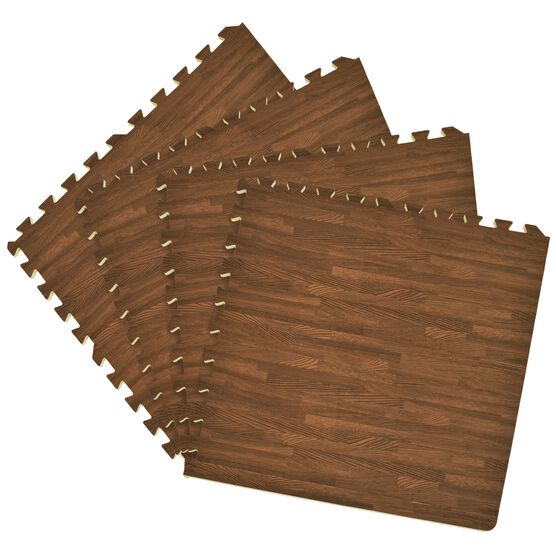 Interlocking Foam 24" x 24" Anti Fatigue Floor Tiles 4 tiles/16 Sq. Ft., WALNUT, hi-res image number null
