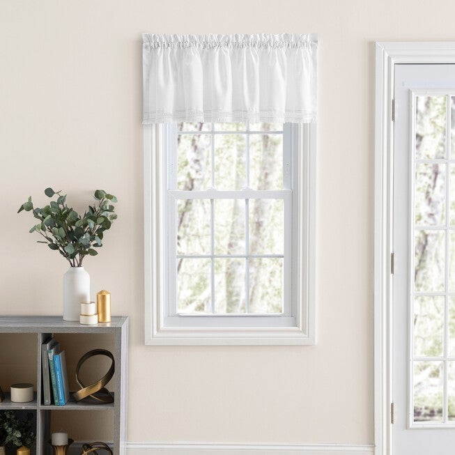 Brush Fringe Curtain Tailored Valance, WHITE, hi-res image number null