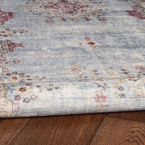 Washable Lennox Pale Blue/Ivory Rug, , alternate image number null