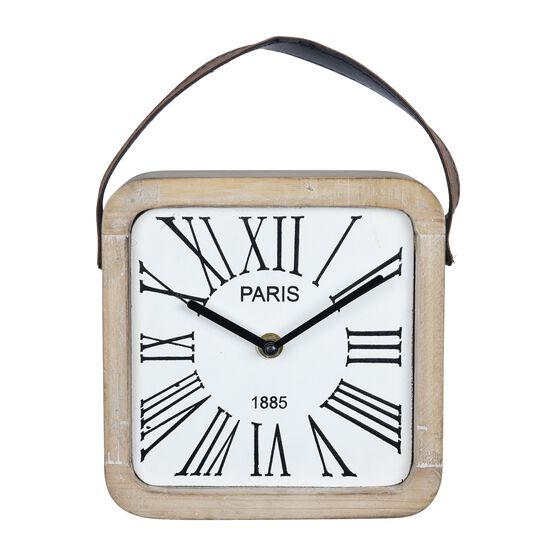 Farmhouse 9.5" Dean Table Clock, WOOD, hi-res image number null