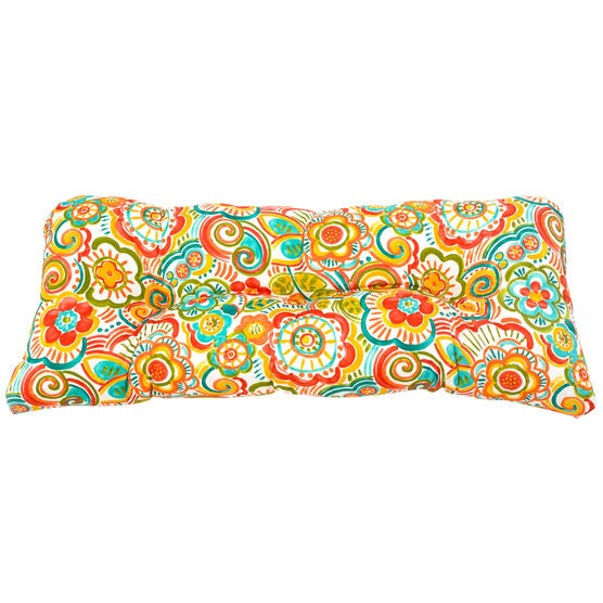 Tufted Wicker Settee Cushion, Tufted Wicker Settee Cushion,