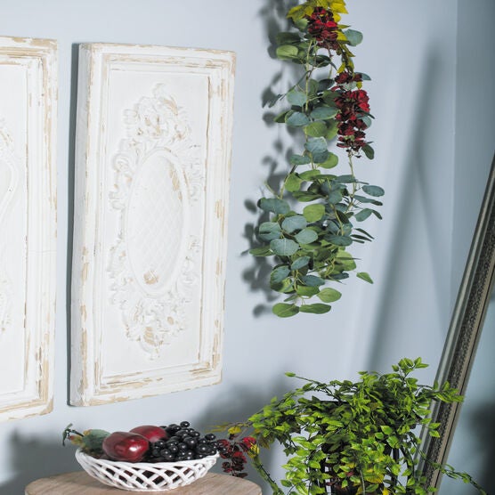 White Vintage Ornamental Fiberglass Wall Décor, , alternate image number null