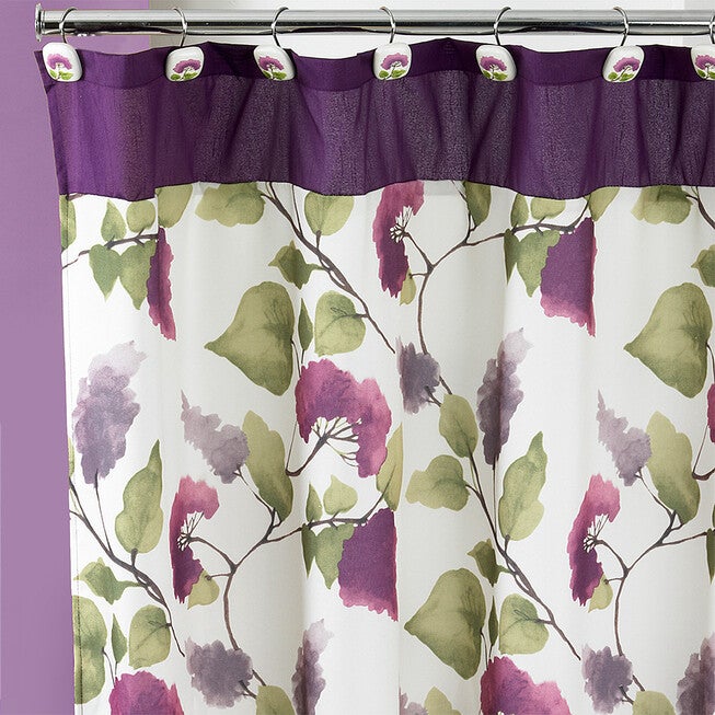 Jasmin Shower Curtain, PLUM, hi-res image number null