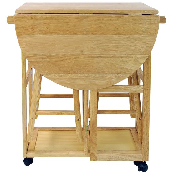 Breakfast Cart with Drop-Leaf Table-Natural, , alternate image number null