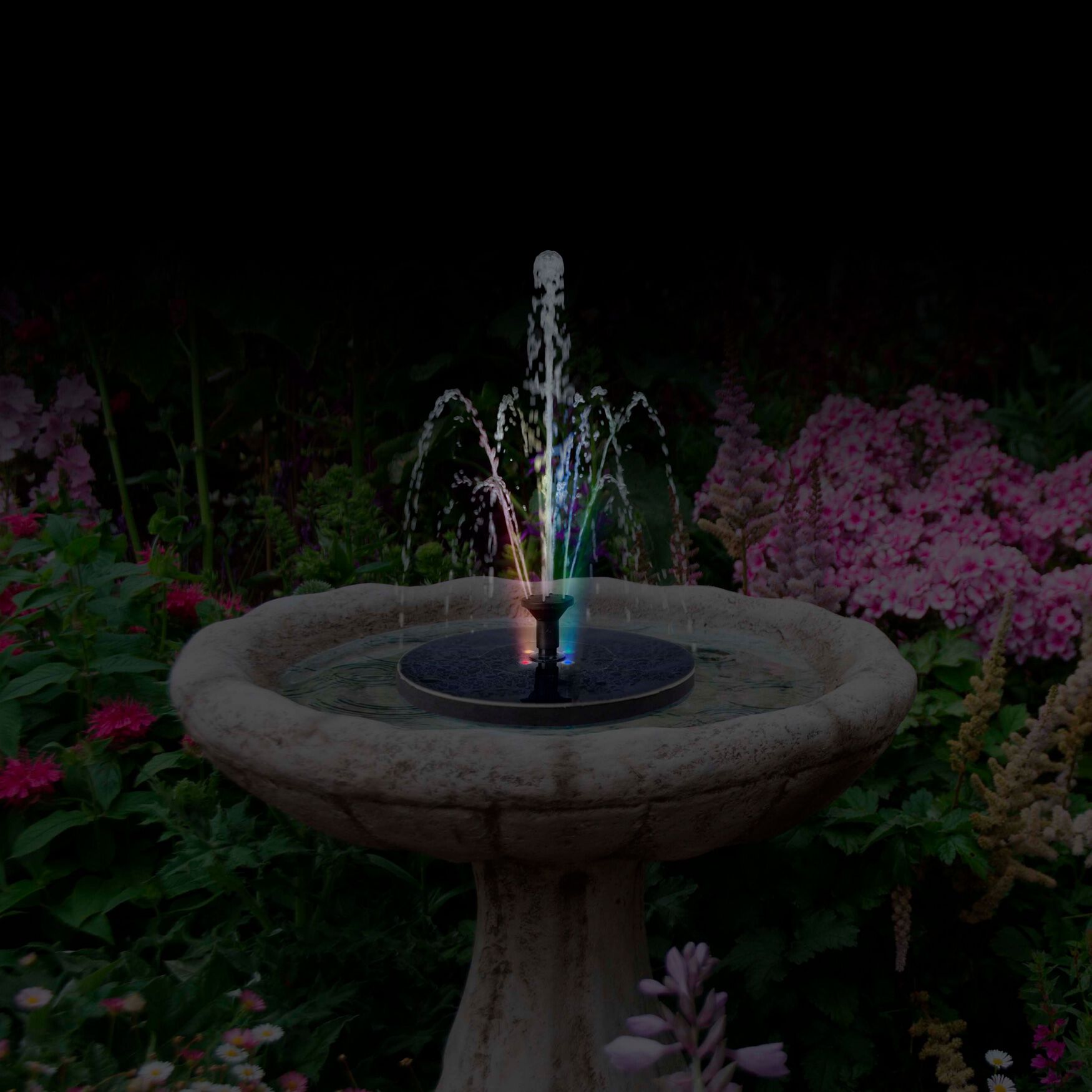Solar Color-Changing Water Fountain, , on-hover image number 1