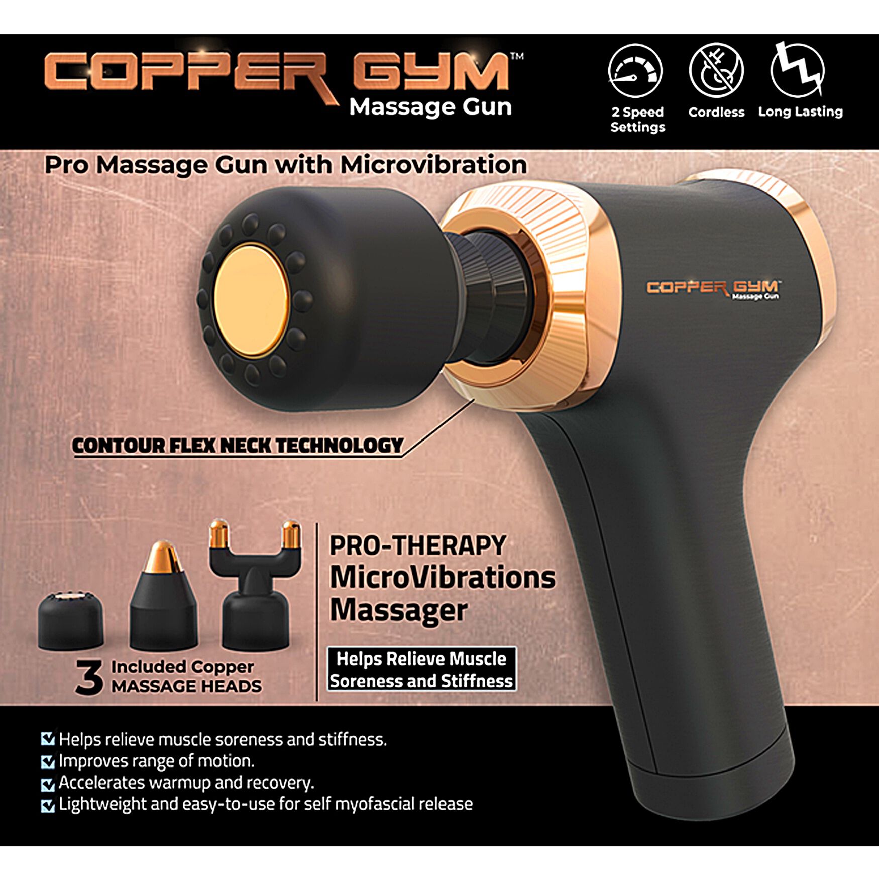 Copper Gym Massage Gun Wellness, , on-hover image number 1
