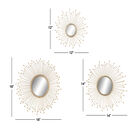 Set Of 3 Gold Metal Glam Wall Mirror, , alternate image number null