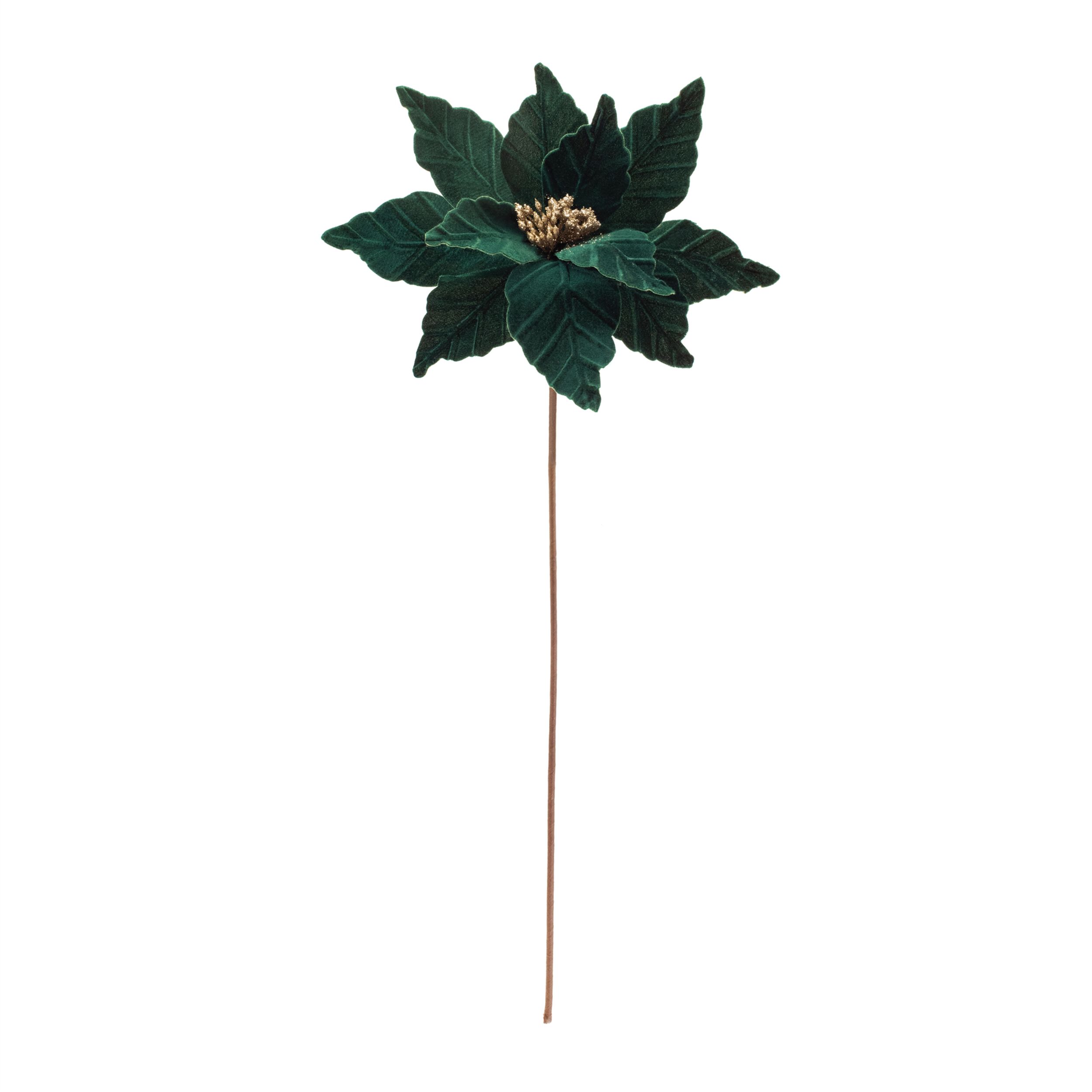 Forest Green Poinsettia Stem (Set of 6), GREEN, alternate image number 3