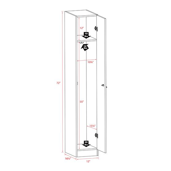 Elite Single Tier Locker, White, , alternate image number null