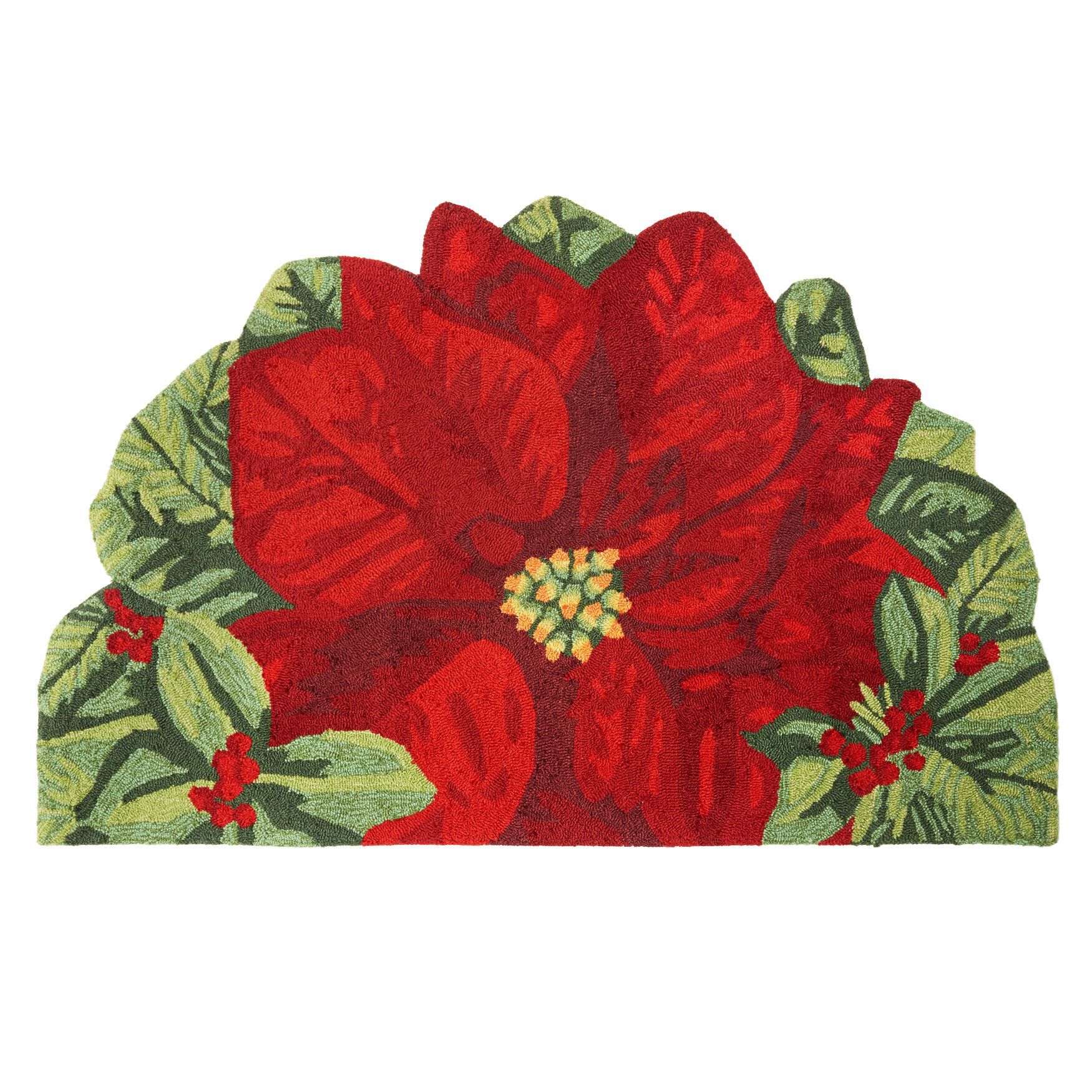 Half-Round Poinsettia Mat, , hi-res image number 0