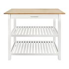 Kitchen Island with Solid Wood Top, NATURAL, hi-res image number null