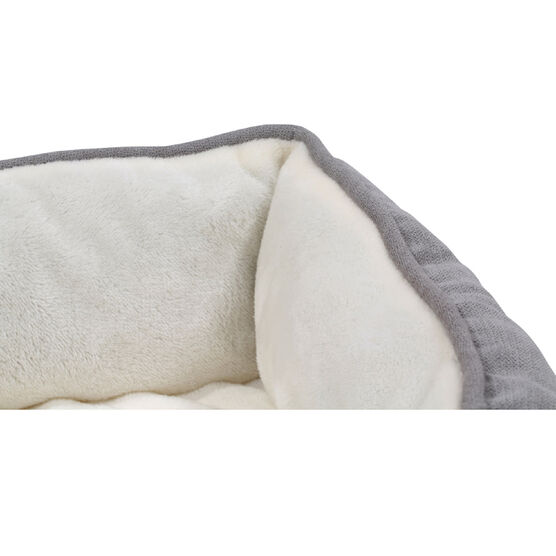 Orthopedic rectangle bolster Pet Bed,Dog Bed, super soft plush, Medium 25x21 inches Gray, , alternate image number null