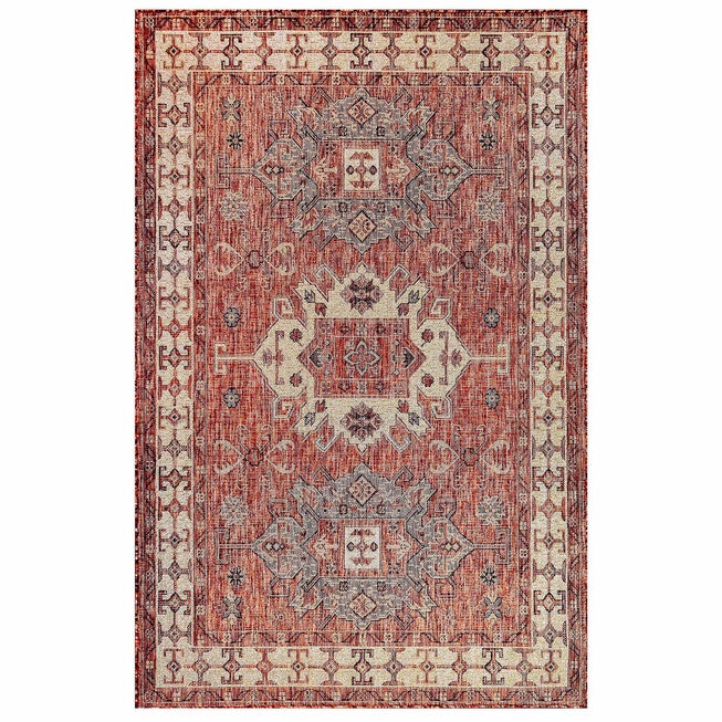 Liora Manne Carmel Kilim Indoor/Outdoor Rug, RED, hi-res image number 0