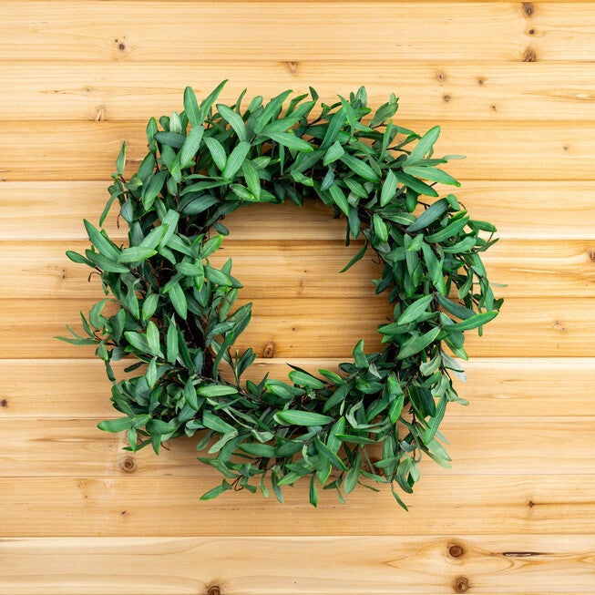 Olive Leaf Foliage Wreath 29 inchesD, GREEN BROWN, alternate image number null
