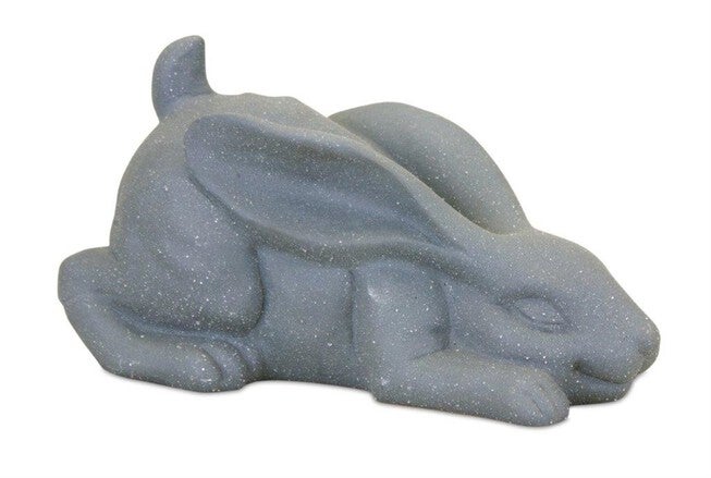 Rabbit 8.25 inchesL x 4 inchesH Resin, GREY, hi-res image number 0