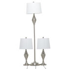 Set Of 3 Silver Coastal Table Lamp, , on-hover image number 1