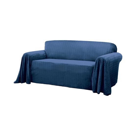 Mason Cable Knit Furniture Throw Sofa Slipcover, BLUE, hi-res image number null