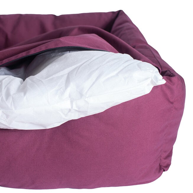 Bolstered Pet Dog Bed, Burgundy, Medium, , alternate image number 7