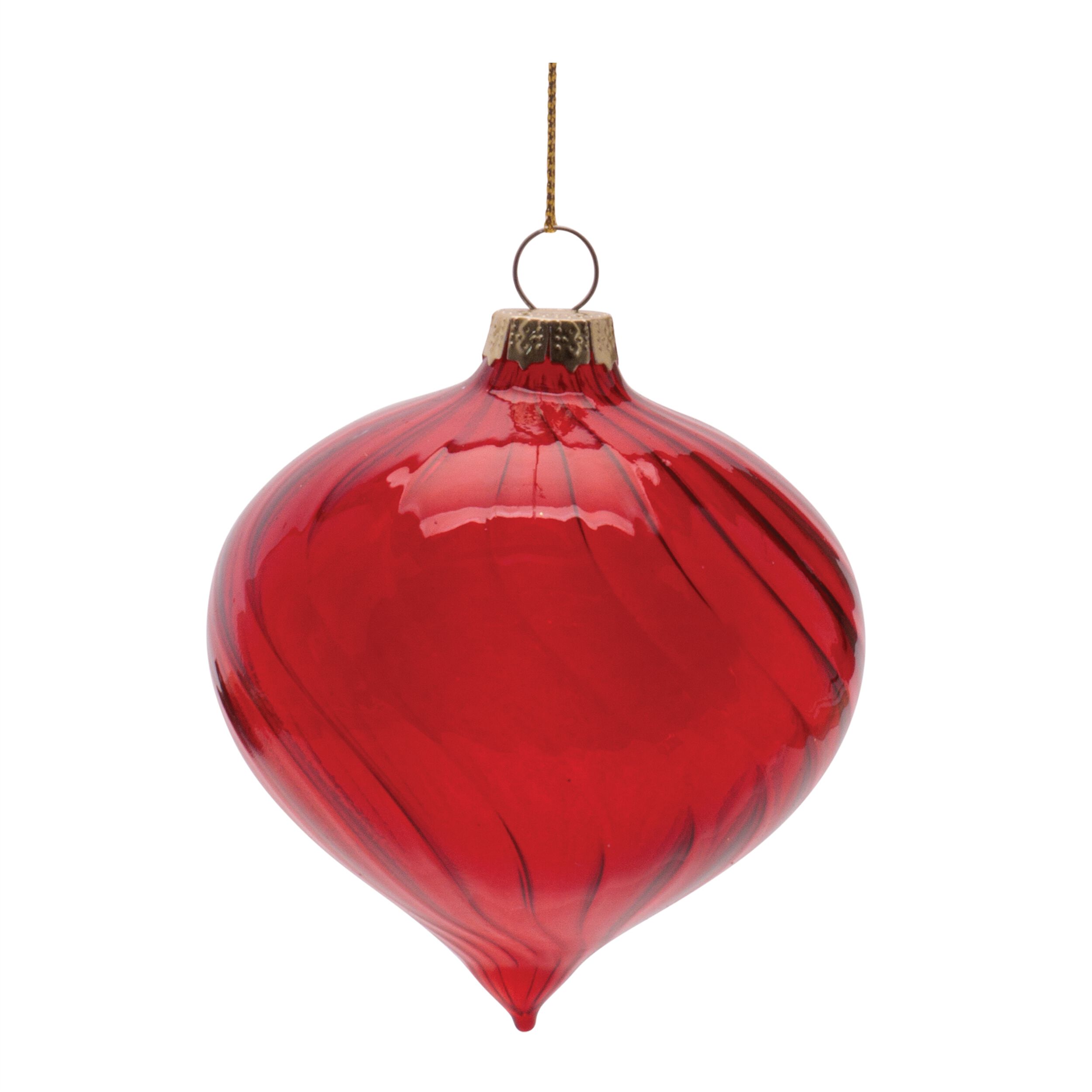 Swirled Glass Ornament (Set of 12), RED, alternate image number 2