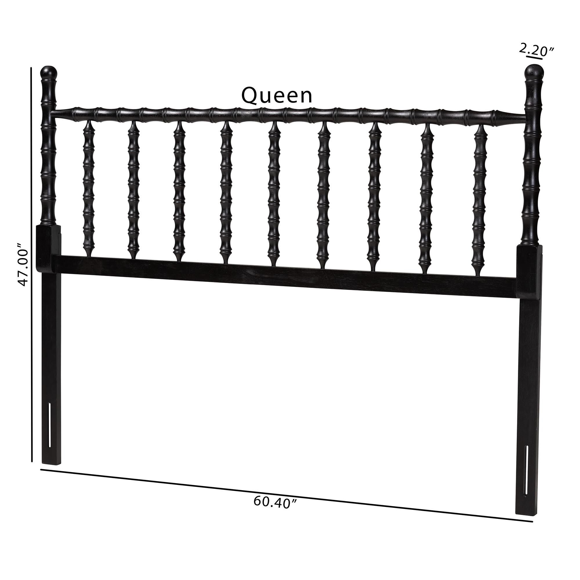 Edaline Bamboo Motif Headboard, BLACK, alternate image number 6
