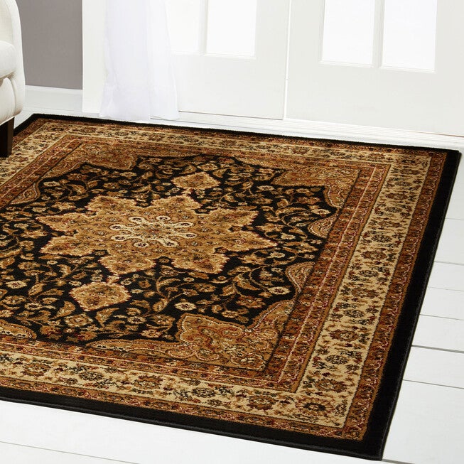 Royalty Rug 5 feet 2 inches x 7 feet 2 inches, BLACK, hi-res image number 0