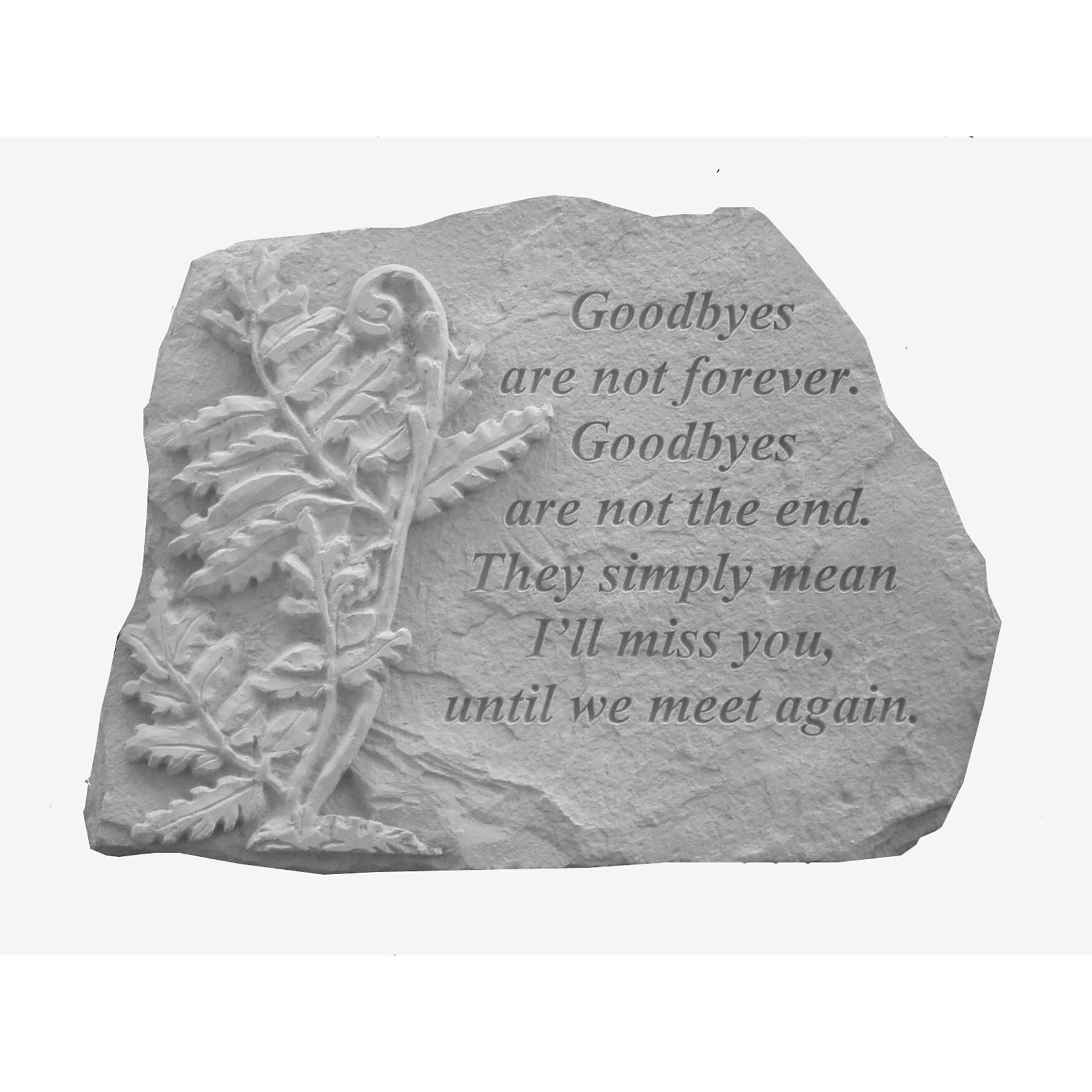 Goodbyes Are Not Forever Garden Memorial Accent Stone, GREY, hi-res image number 0
