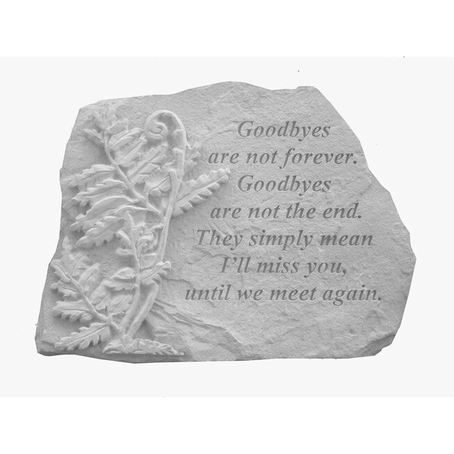 Goodbyes Are Not Forever Garden Memorial Accent Stone, GREY, hi-res image number 0