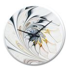 White Stained Glass Floral Art Modern Wall Clock, , alternate image number 1