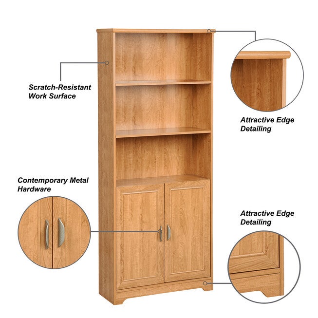 5-Shelf Bookcase With Doors Bookcase, , alternate image number null