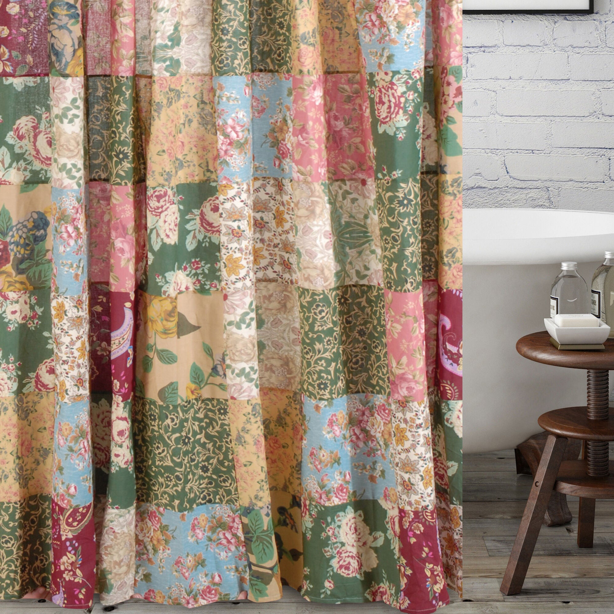Antique Chic Bath and Shower Curtain, MULTI, alternate image number 1