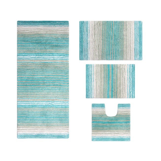 Simple Gradiation 4-Pc. Set Bath Rug Collection, Turquoise | Brylane Home