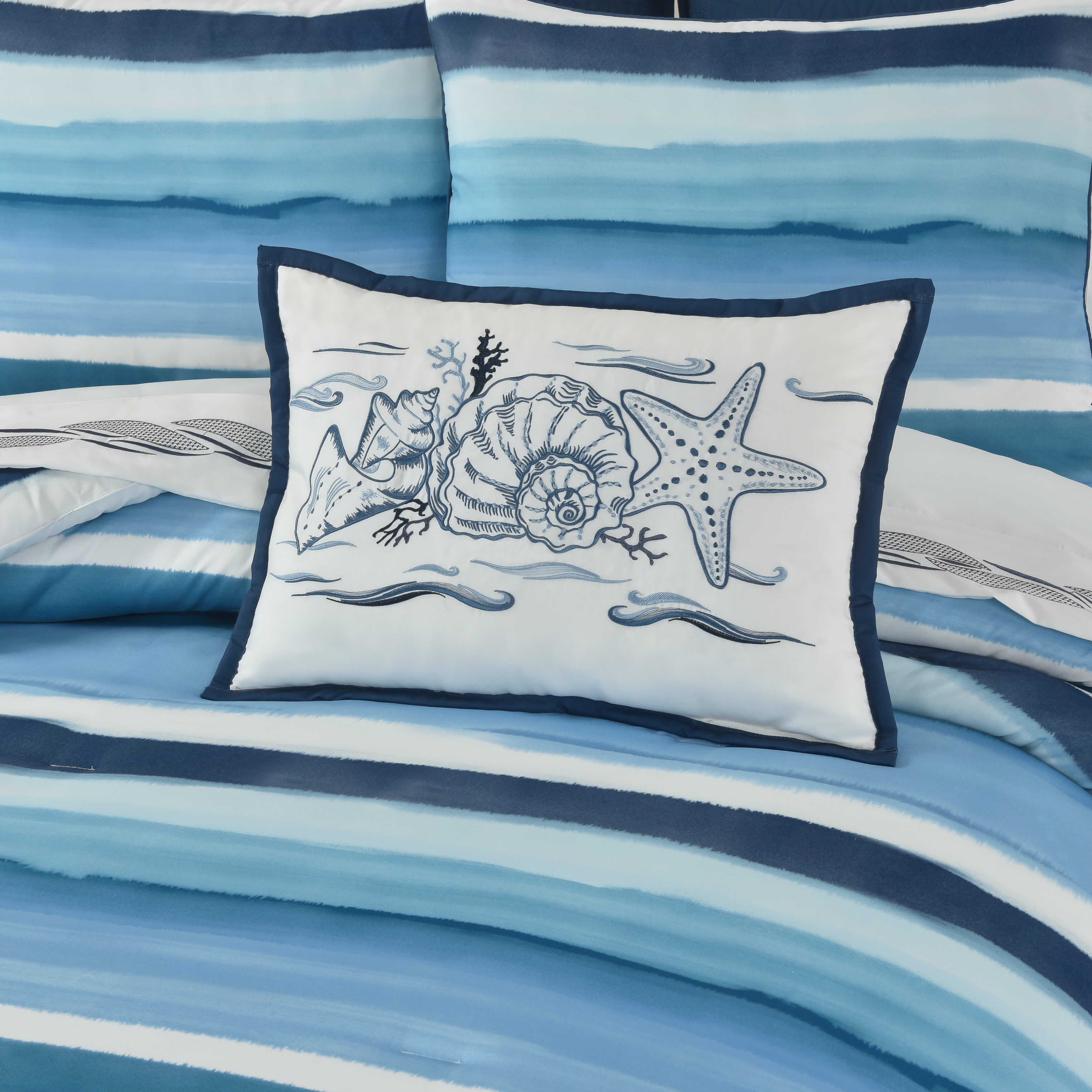 Balboa Boudoir Decorative Throw Pillow, BLUE, alternate image number 1