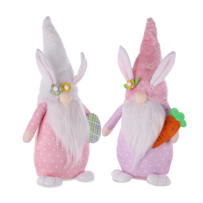 Plush Easter Bunny Gnome Shelf Sitter (Set Of 2), PINK, hi-res image number 0