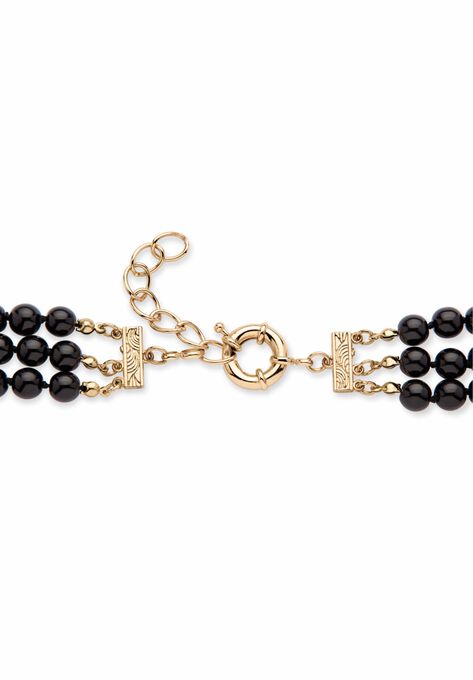 Gold Tone Leopard Beaded Collar Necklace (49mm), Crystal, 20" plus 2", , on-hover image number null