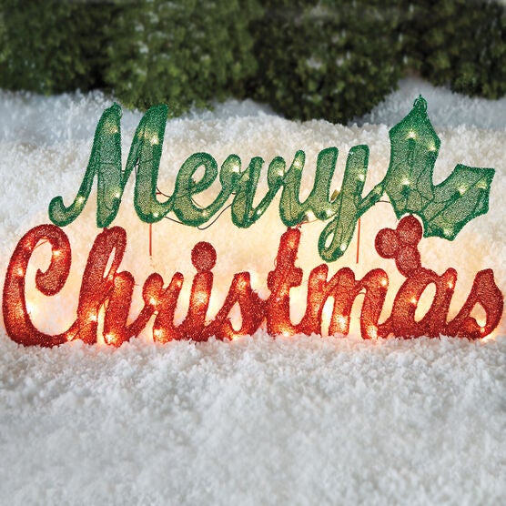 Pre Lit Merry Christmas Sign Brylane Home
