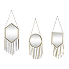 Set Of 3 Gold Metal Farmhouse Wall Mirror, , alternate image number null