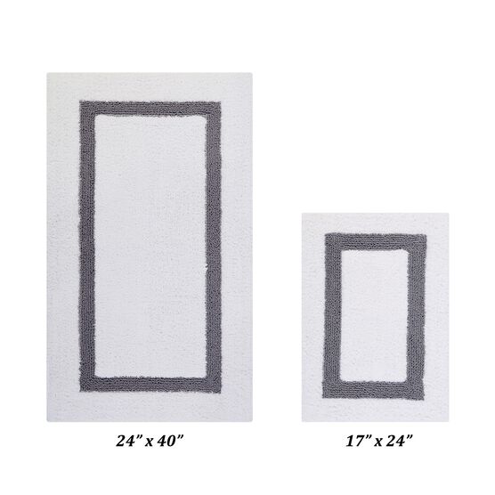 Hotel Collectionis Bath Mat Rug, 2 Piece Set (17" x 24" | 24" x 40"), WHITE GRAY, hi-res image number null