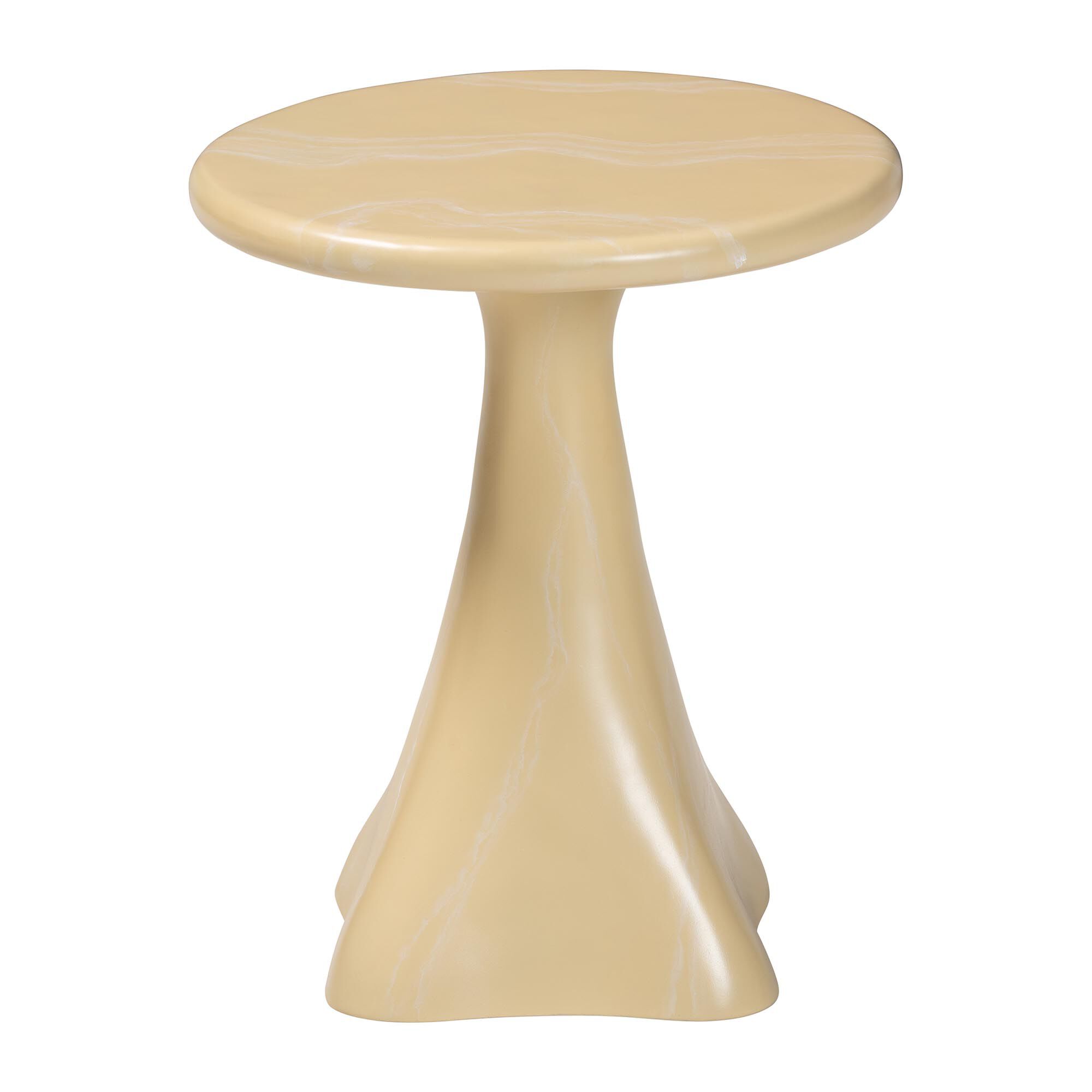 Aponi Marbled Resin End Table, CREAM, alternate image number 2