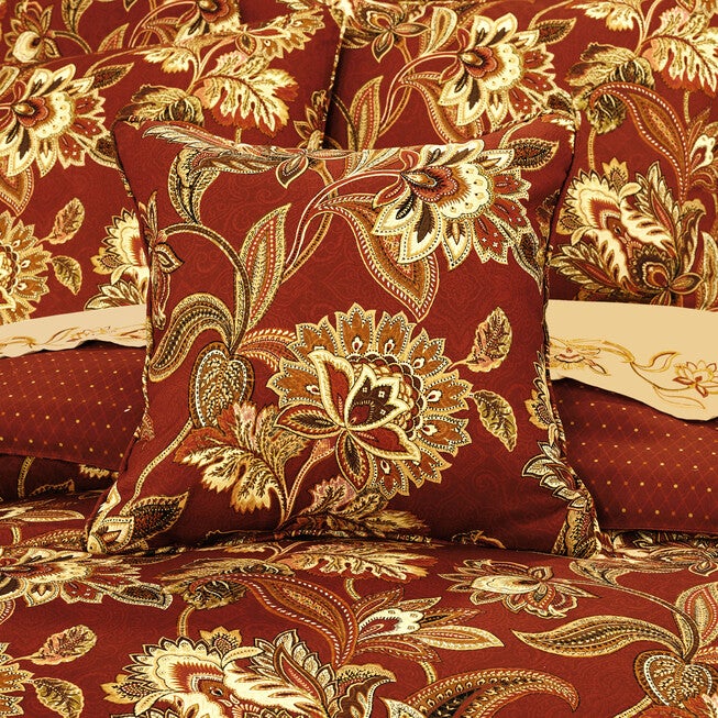Montecito Red 16 Inch Square Decorative Throw Pillow, RED, alternate image number 1