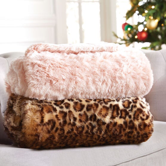 Plush Faux Fur Throw, Plush Faux Fur Throw,