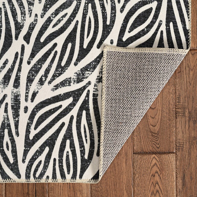 Washable Leona Ivory/Black Rug, , on-hover image number 1