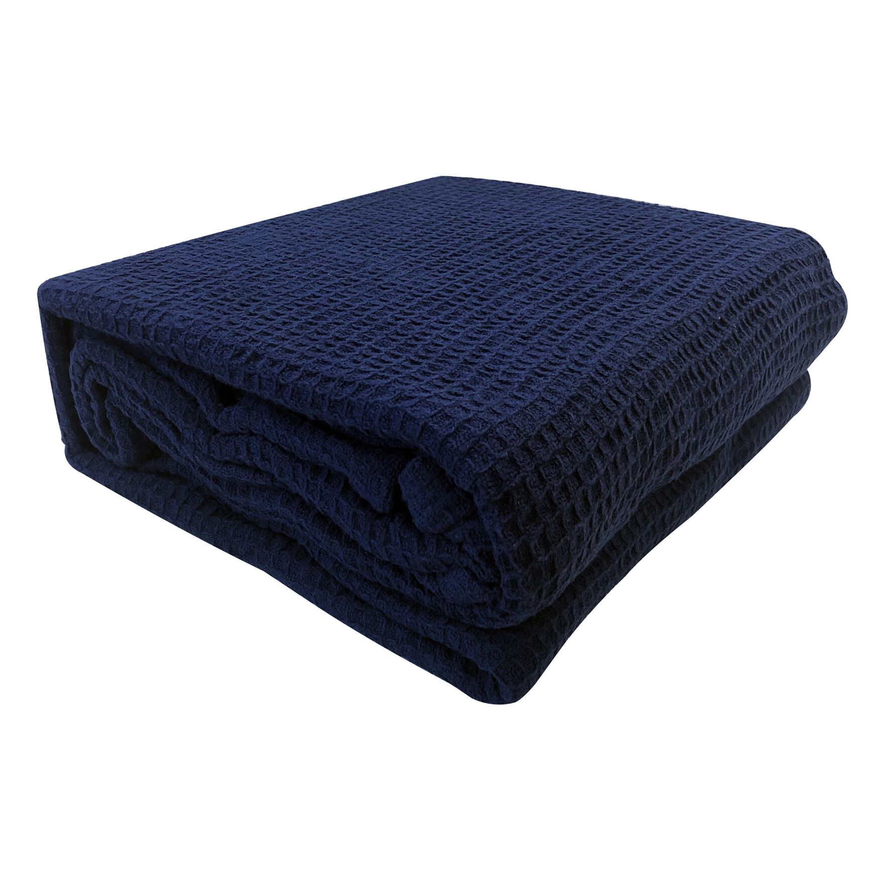 All Season Cotton Thermal Blanket, NAVY, hi-res image number 0