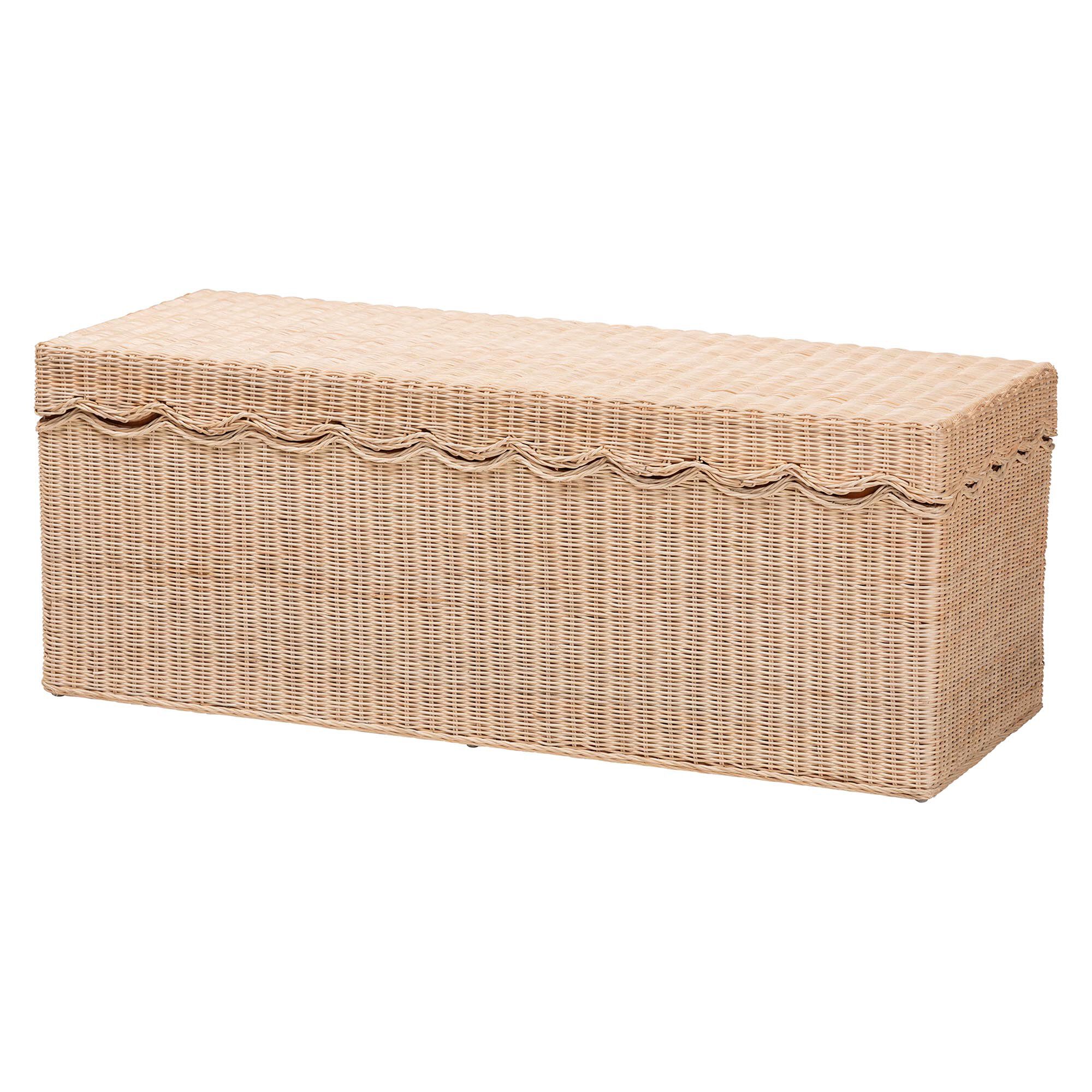 Damita Scallop Natural Rattan Chest, NATURAL, alternate image number 1