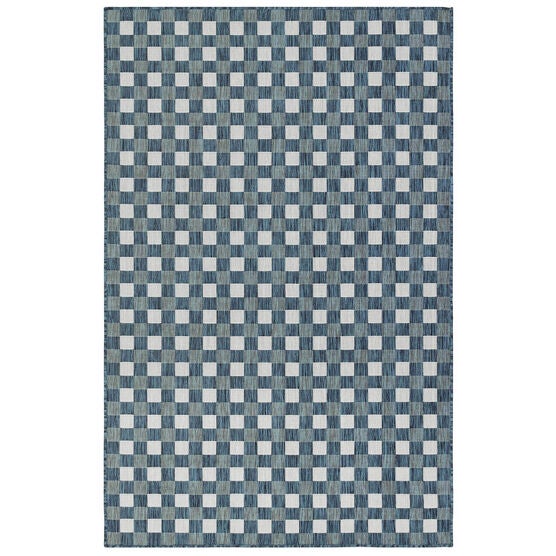 Liora Manne Carmel Gingham Indoor/Outdoor Rug, NAVY, hi-res image number null