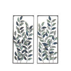 Set Of 2 Black Metal Traditional Floral Wall Decor, BLACK, hi-res image number null
