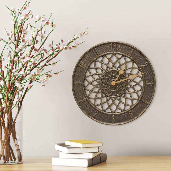 Spiral 14 inches Indoor Outdoor Wall Clock, , on-hover image number 1