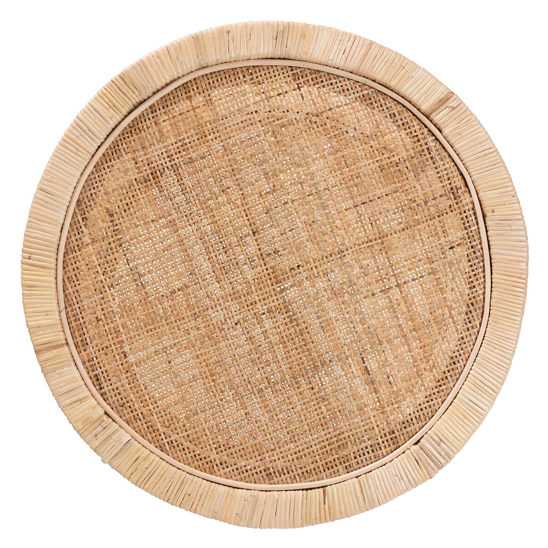 Bella Modern Bohemian Natural Brown Mahogany Wood and Natural Rattan 2-Tier End Table, , alternate image number 9