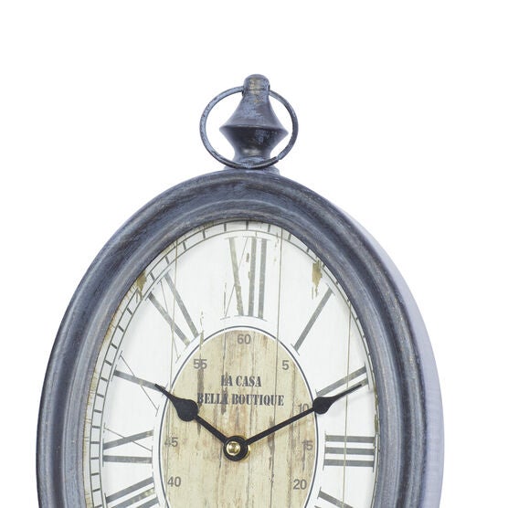 Set Of 2 Black Metal Vintage Wall Clock, , alternate image number null