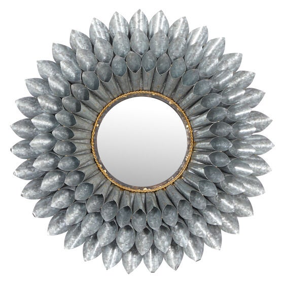 Grey Contemporary Metal Wall Mirror, GREY, hi-res image number null